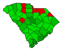 1998 South Carolina County Map of General Election Results for Referendum