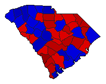 1998 South Carolina County Map of General Election Results for Attorney General