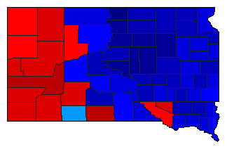 1998 South Dakota County Map of Republican Primary Election Results for Senator