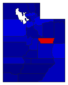 1998 Utah County Map of General Election Results for Senator