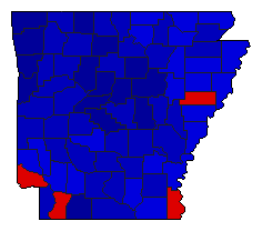 1998 Arkansas County Map of General Election Results for Lt. Governor