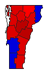 1998 Vermont County Map of Republican Primary Election Results for Senator