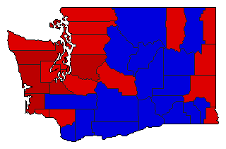 1998 Washington County Map of General Election Results for Senator