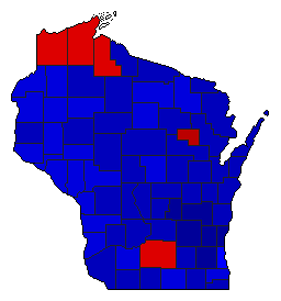 1998 Wisconsin County Map of General Election Results for Governor