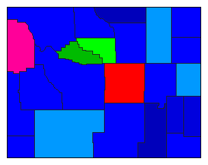 1998 Wyoming County Map of Republican Primary Election Results for Secretary of State
