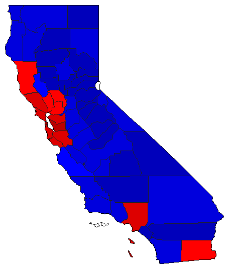 1998 California County Map of General Election Results for Insurance Commissioner