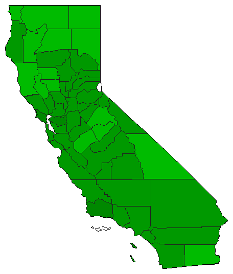 1998 California County Map of General Election Results for Referendum
