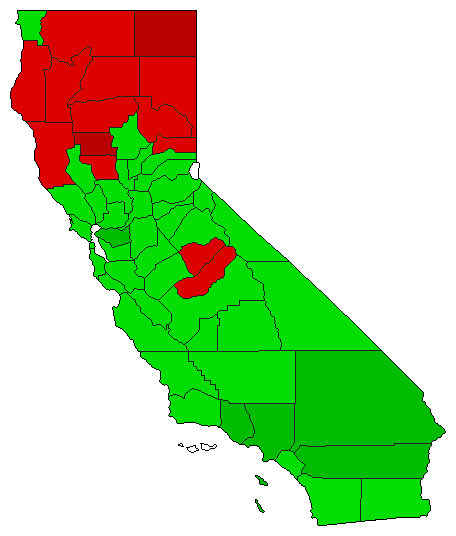 1998 California County Map of General Election Results for Initiative