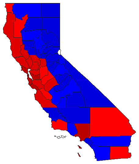 1998 California County Map of General Election Results for State Treasurer