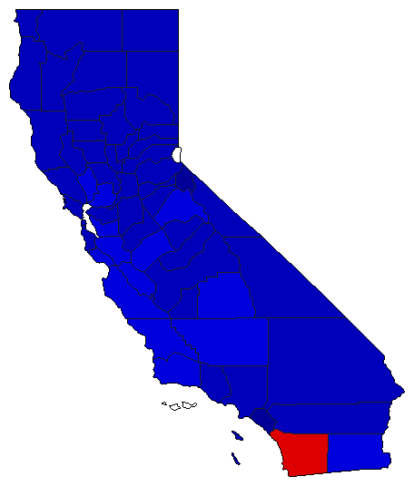 1998 California County Map of Republican Primary Election Results for State Treasurer