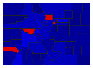 1998 Colorado County Map of General Election Results for Senator