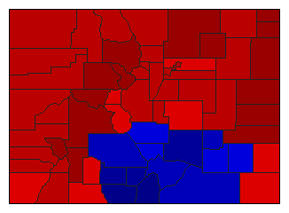 1998 Colorado County Map of Democratic Primary Election Results for Senator