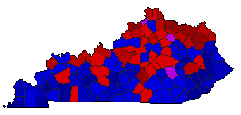 1999 Kentucky County Map of Republican Primary Election Results for Governor