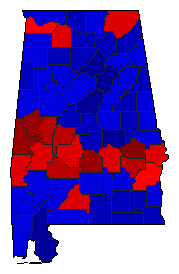 2000 Alabama County Map of General Election Results for President
