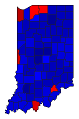 2000 Indiana County Map of General Election Results for President