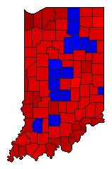 2000 Indiana County Map of General Election Results for Governor