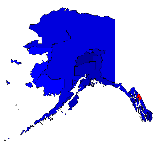 2000 Alaska County Map of General Election Results for President