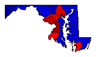 2000 Maryland County Map of General Election Results for President