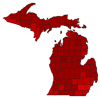 2000 Michigan County Map of General Election Results for Initiative