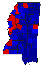 2000 Mississippi County Map of General Election Results for Senator