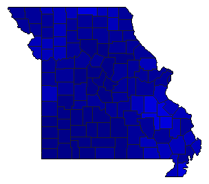 2000 Missouri County Map of Republican Primary Election Results for Secretary of State