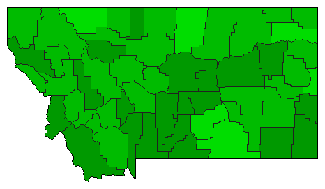 2000 Montana County Map of General Election Results for Referendum