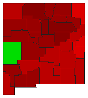 2000 New Mexico County Map of Democratic Primary Election Results for President