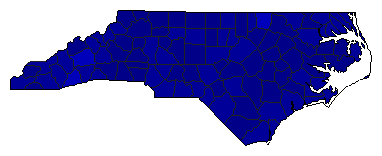 2000 North Carolina County Map of Republican Primary Election Results for President