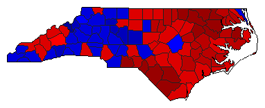 2000 North Carolina County Map of General Election Results for Lt. Governor
