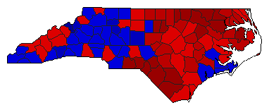 2000 North Carolina County Map of General Election Results for Secretary of State