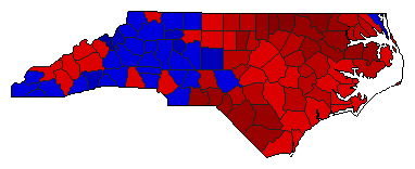 2000 North Carolina County Map of General Election Results for State Treasurer