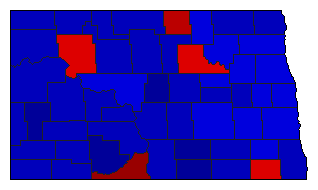 2000 North Dakota County Map of General Election Results for State Auditor