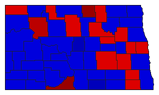 2000 North Dakota County Map of General Election Results for Insurance Commissioner