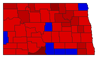 2000 North Dakota County Map of General Election Results for Agriculture Commissioner