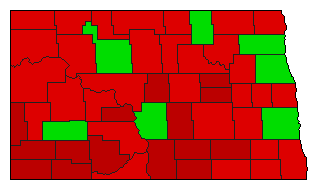 2000 North Dakota County Map of Open Primary Election Results for Referendum