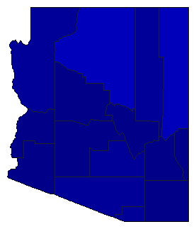 2000 Arizona County Map of General Election Results for Senator