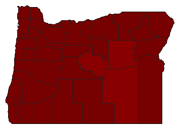 2000 Oregon County Map of Democratic Primary Election Results for Secretary of State