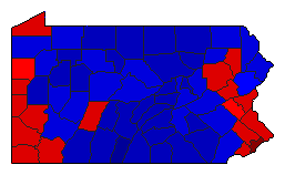 2000 Pennsylvania County Map of General Election Results for President