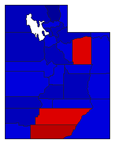 2000 Utah County Map of Republican Primary Election Results for Governor