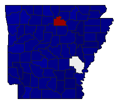 2000 Arkansas County Map of Republican Primary Election Results for President
