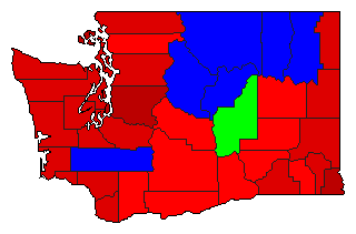 2000 Washington County Map of Open Primary Election Results for Governor