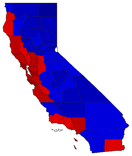 2000 California County Map of Special Election Results for State Auditor