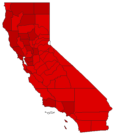 2000 California County Map of General Election Results for Initiative