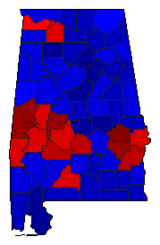 2002 Alabama County Map of General Election Results for Attorney General
