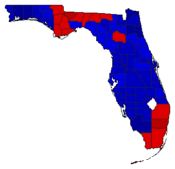 2002 Florida County Map of General Election Results for Agriculture Commissioner