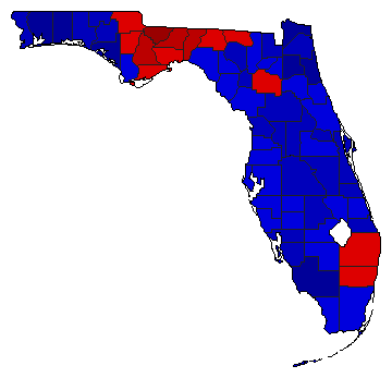 2002 Florida County Map of General Election Results for Governor