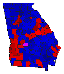2002 Georgia County Map of General Election Results for Governor