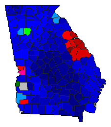 2002 Georgia County Map of Republican Primary Election Results for Governor