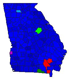 2002 Georgia County Map of Republican Primary Election Results for Secretary of State