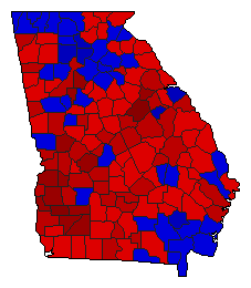 2002 Georgia County Map of General Election Results for Attorney General